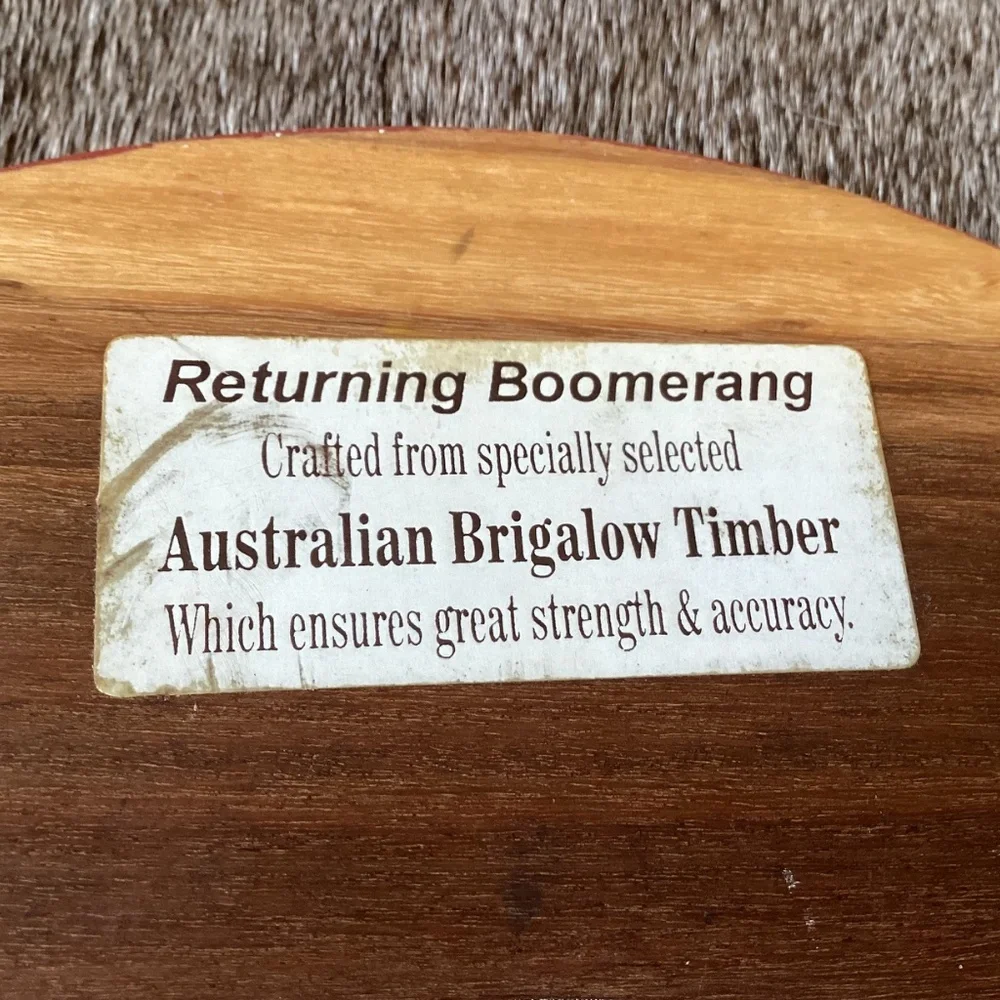 Hand Painted Returning Boomerang Crafted From Australian Brigalow Timber